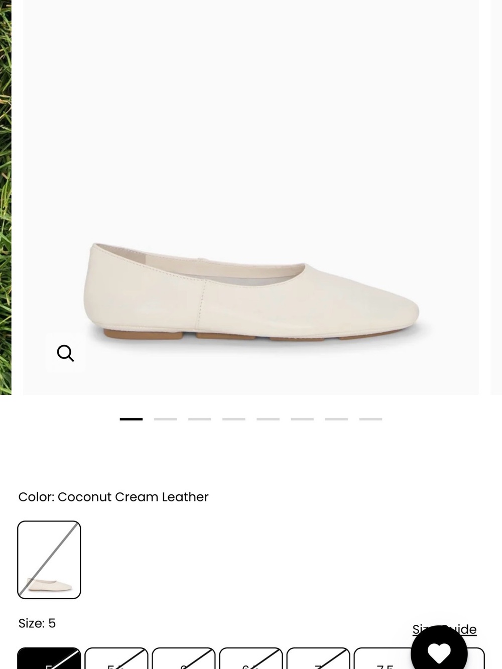 Vince Camuto Coconut Cream Leather Ballet Flat